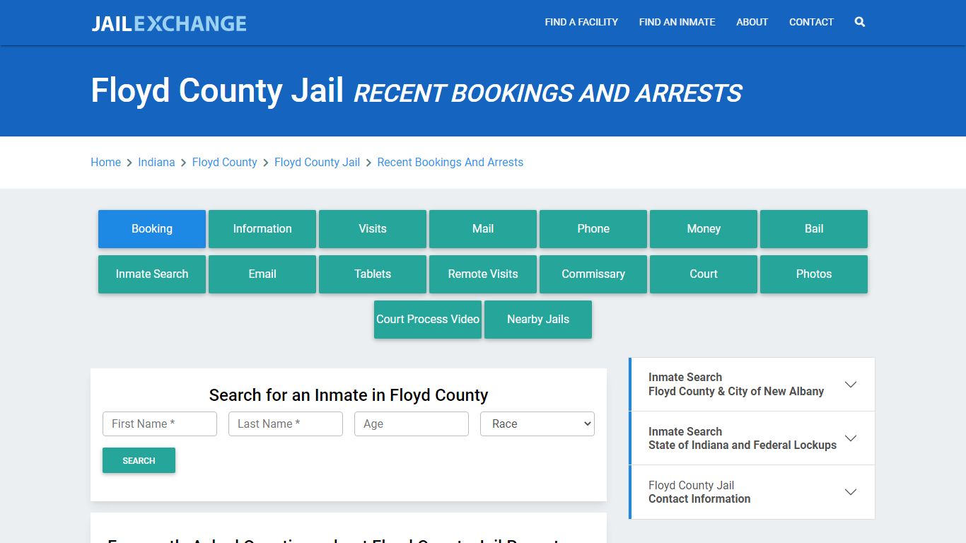 Floyd County Jail Recent Bookings And Arrests - Jail Exchange